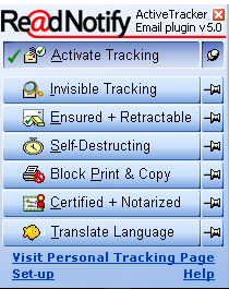 App tracking menu